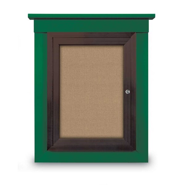 60"x48" 2-Door Enclosed Letterboard, Blue Felt/Cherry